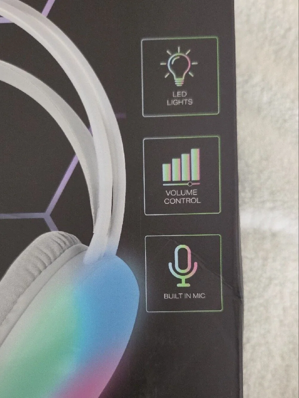 iJoy Ghost Wired Gaming Headset with LED Light - White